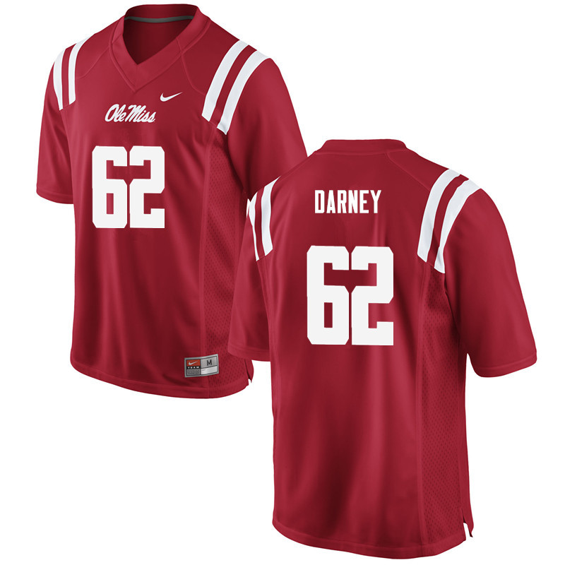 Men Ole Miss Rebels #62 Kamden Darney College Football Jerseys-Red